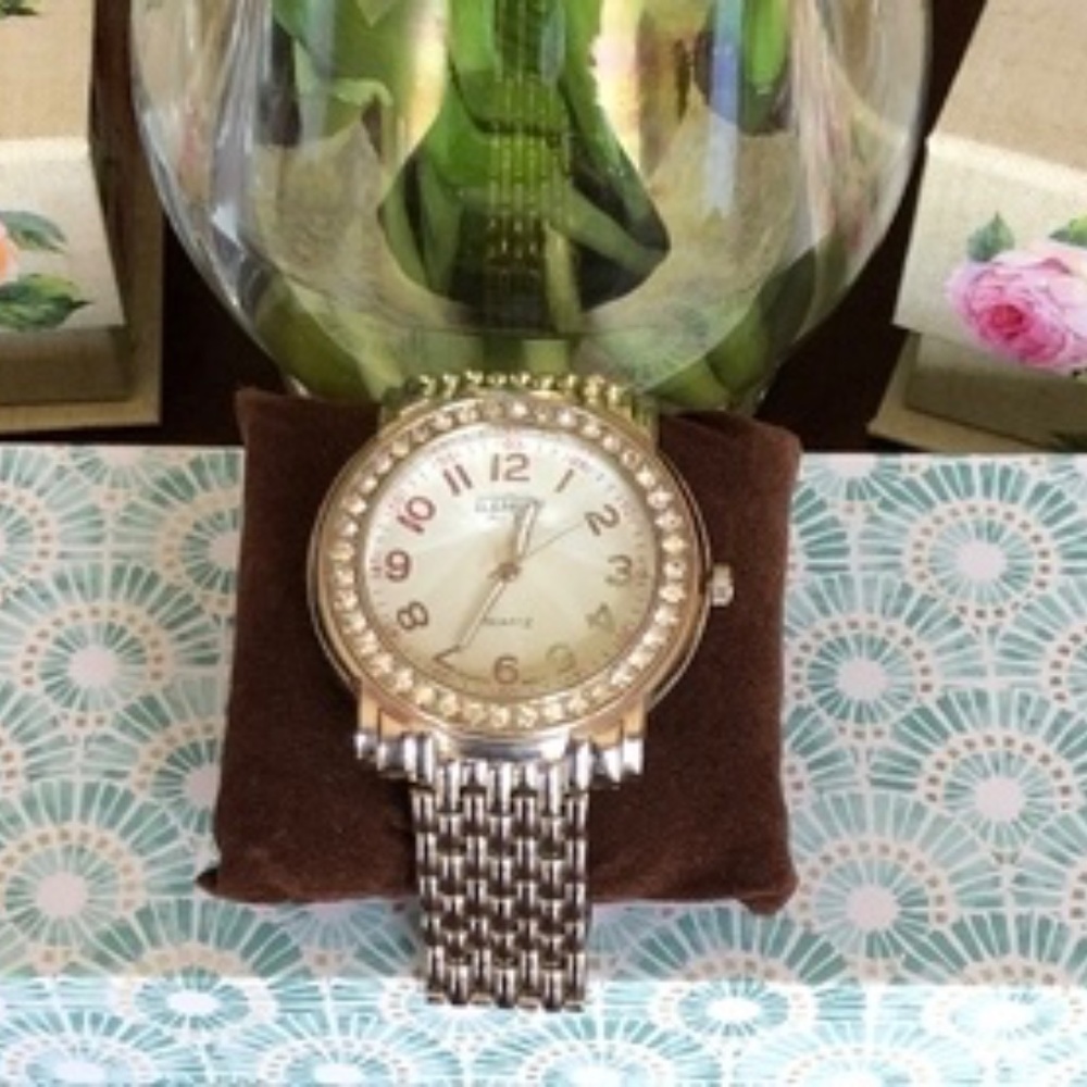 Elements Stainless Watch Oversized Rhinestone Face - image 7